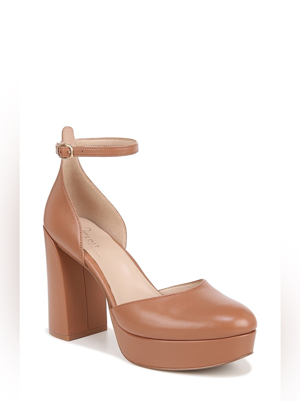 Naturalizer Platform Pump with Ankle Strap in Tan